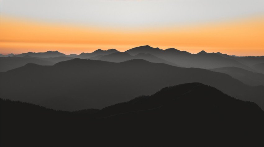 Mountainous landscape after sunset free photo