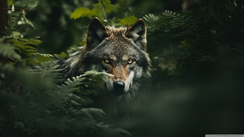 Forest wolf wallpaper 1366x768