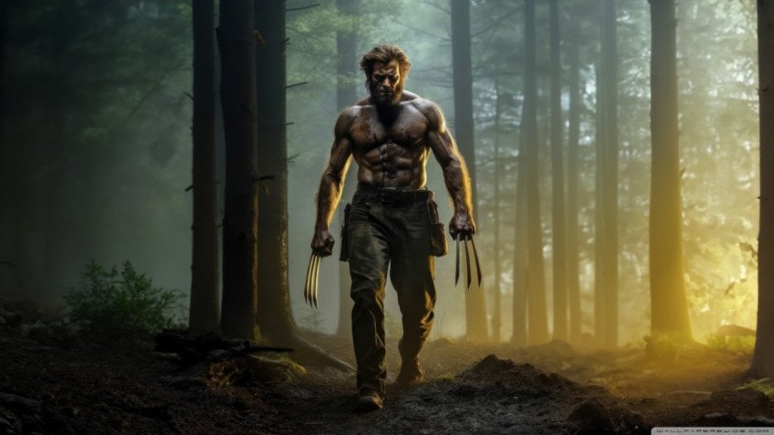 Wolverine forest trees wallpaper 1366x768