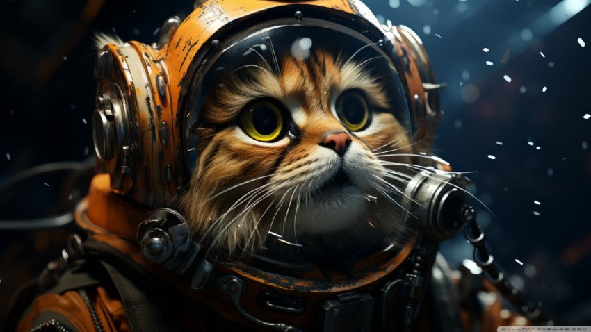 Lovely space kitten wallpaper 1366x768