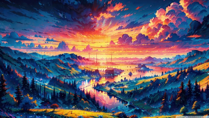 Spectacular view art wallpaper 1366x768