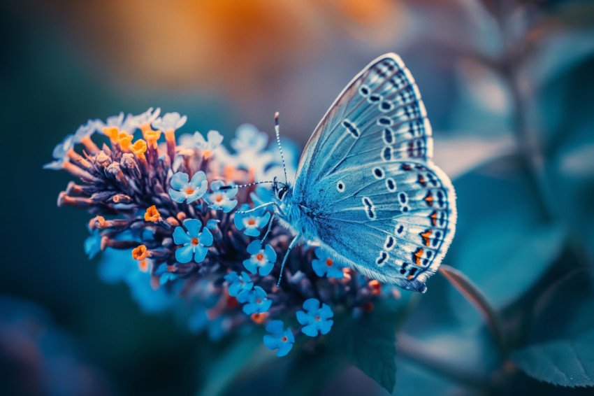 Beautiful colorful butterfly on a flower free photo